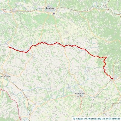 Boucle 1 reliée à la Véloroute de la Vallée du Dropt