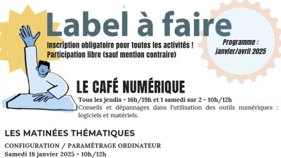 Label à faire - le programme des activités