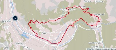 Itinéraire VTT - U : Liaison Servoz - Passy