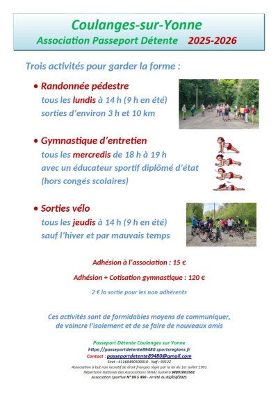 Passeport détente - Gymnastique d'entretien