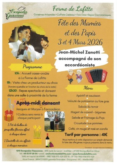 Fête des mamies et des papis à la ferme de Lafitte