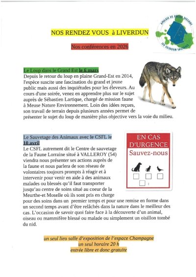 Conférence "Le loup dans le Grand Est"