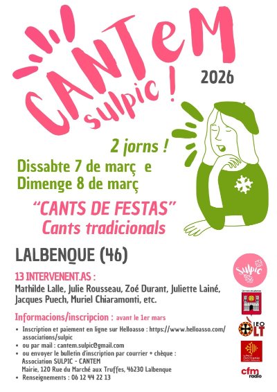 Journées CANTEM : stages, bal, conférence, animations