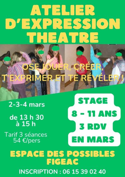 Ateliers d’expression créatrice théâtre à Figeac