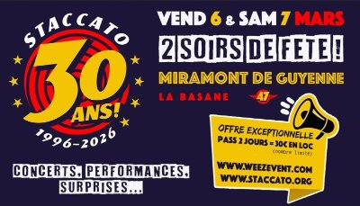 Concerts - Staccato fête ses 30 ans