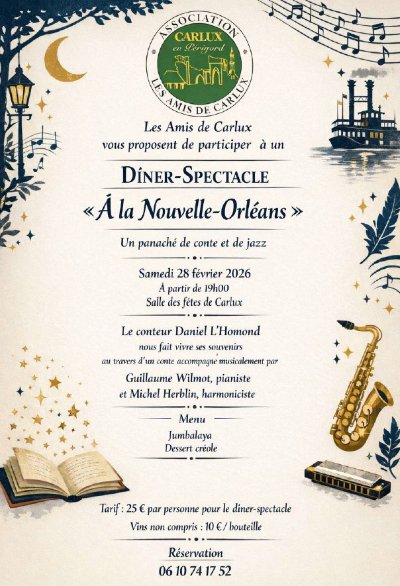 Dîner-Spectacle « À la Nouvelle-Orléans » à Carlux