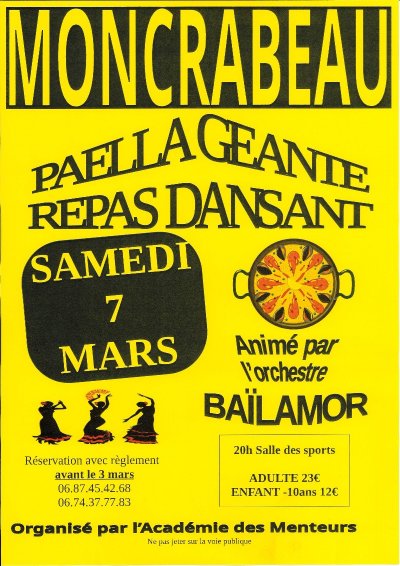 Paella géante et repas dansant