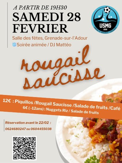 Repas Rougail saucisse - USMG