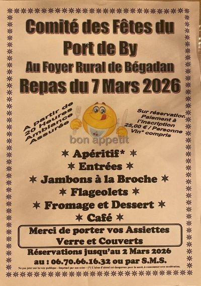 Repas dansant du Comité des Fêtes du Port de By