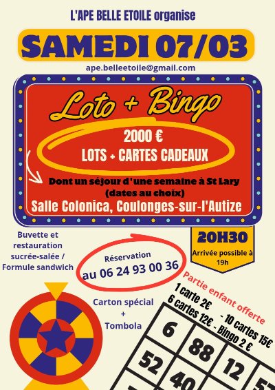 APE Belle étoile : Super LOTO + BINGO