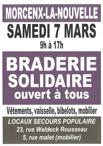 Braderie Solidaire du Secours Populaire