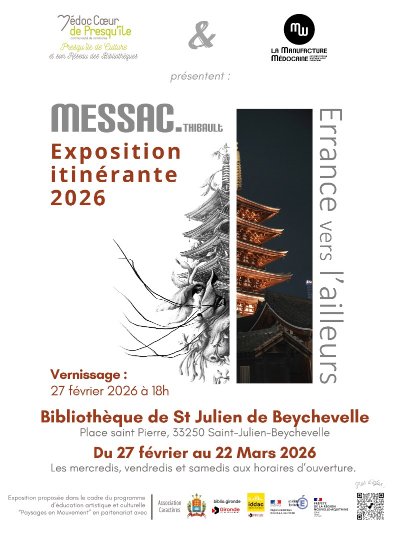 Vernissage et exposition itinérante "Errance vers l'ailleurs" de  Thibault MESSAC