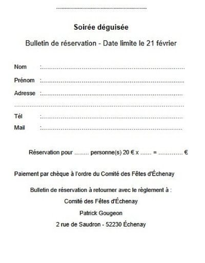 Soirée déguisée carnaval