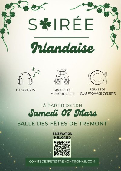 SOIREE IRLANDAISE A TREMONT