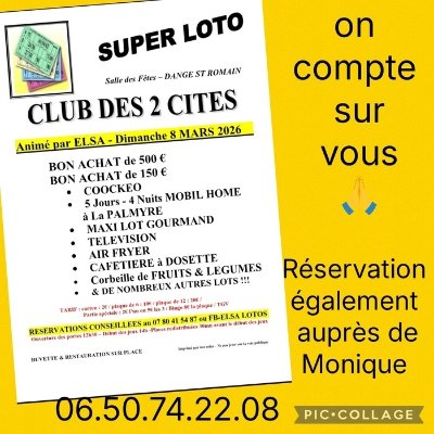 LOTO - LE 08/03 - CLUB DES 2 CITÉS