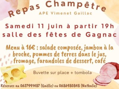 Déjeuner aux tripoux de l'APE Vimenet-Gaillac à Gagnac