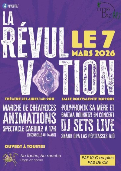 Marché de créatrices, spectacle et concerts - La RéVulvotion