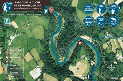 Parcours mouche de Kernansquillec sur le Léguer