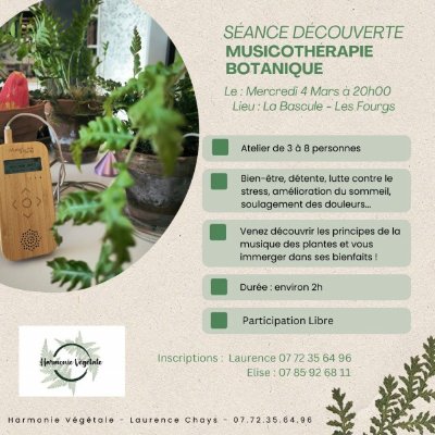 Séance découverte - musicothérapie botanique