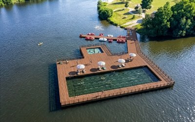 Bassin flottant du plan d'eau de Vieure