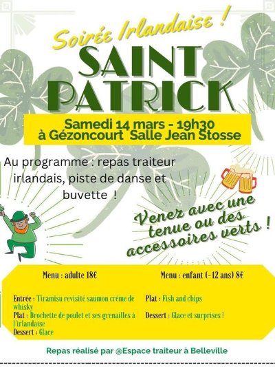Soirée de la Saint Patrick à Gézoncourt
