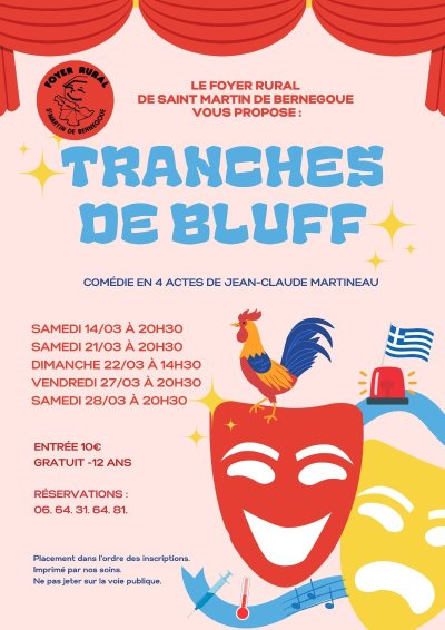 Pièce de théâtre "Tranches de bluff" à Saint-Martin-de-Bernegoue