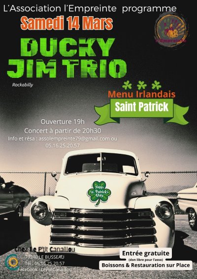 Concert DUCKY JIM TRIO - St Patrick