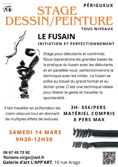 Stage dessin-peinture : Le Fusain par Floriane VIRGO