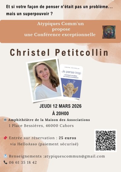 Conférence "Je pense trop" de Christel Petitcollin