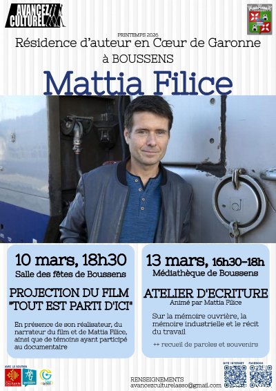 TROISIÈME RÉSIDENCE D’AUTEUR EN CŒUR DE GARONNE - AVEC MATTIA FILICE - TOUT EST PARTI D'ICI