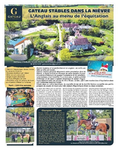 Stages d'équitation en Anglais weekend ou à la semaine