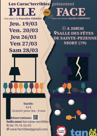 Théâtre "Les Carac’terribles – Pile ou Face" à Sainte-Pezenne