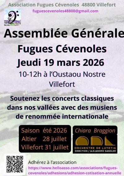 ASSEMBLÉE GÉNÉRALE FUGUES CÉVENOLES