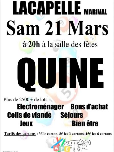 Quine de l'APE à Lacapelle-Marival