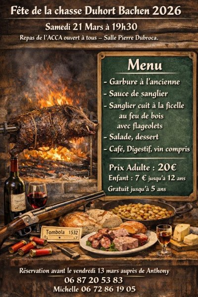 Repas de la chasse à Duhort-Bachen