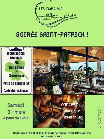 Soirée de la Saint Patrick aux Embruns
