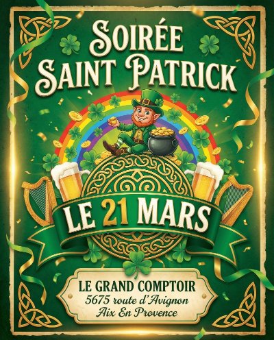 Soirée Saint-Patrick au Grand Comptoir