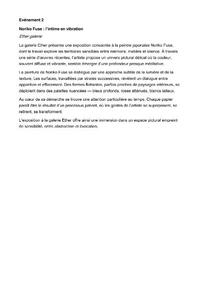 [EXPOSITION L'amour et le trouble] "L'empreinte du silence et du trouble "