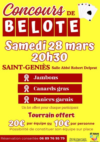 Concours de belote à Saint Geniès