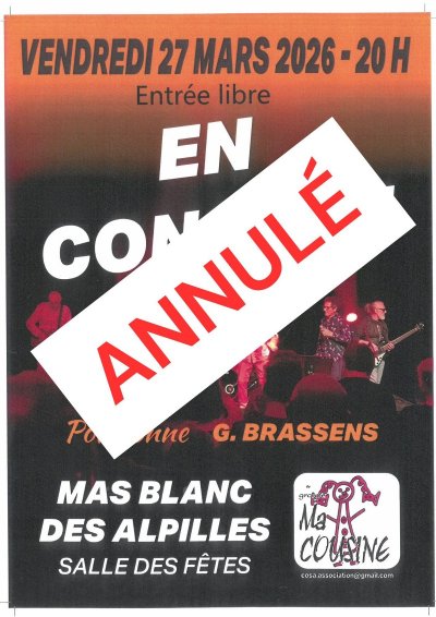 ANNULÉ - Concert - Brassens - Groupe Ma Cousine