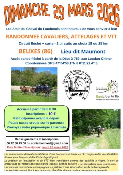 Randonnée Cavaliers, Attelages et VTT à Beuxes