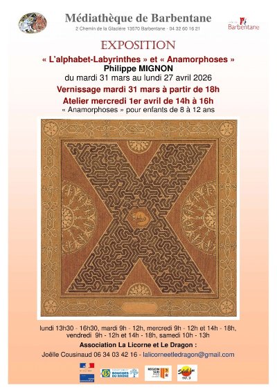 Exposition "L'alphabet-Labyrinthes" et "Anamorphoses"