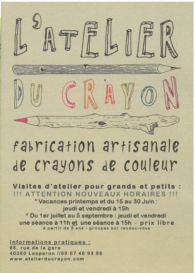 Visite atelier du crayon