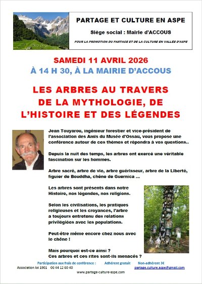 Conférence partage et culture : les arbres au travers  de la mythologie, de l'Histoire et des légendes
