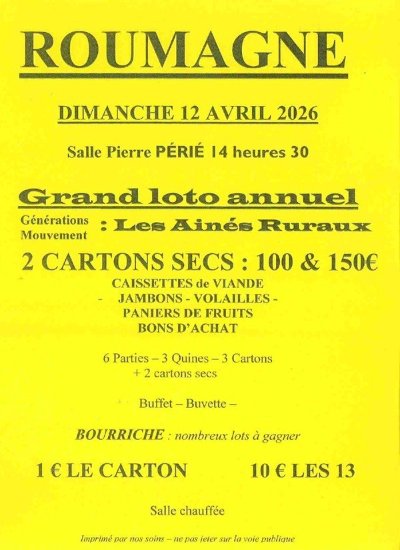 Loto de l'association Club des 3 paroisses