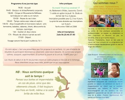 Stages Arts du Cirque et Nature En Corps !