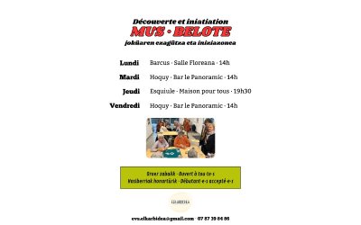 Découverte et initiation au mus et à la belote