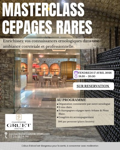 Masterclass cépages rares au Champagne Gruet
