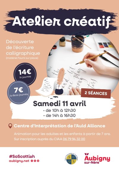 Atelier créatif : découverte de l'écriture calligraphique