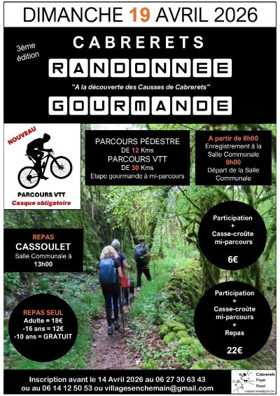 Randonnée gourmande "A la découverte des causses de Cabrerets"